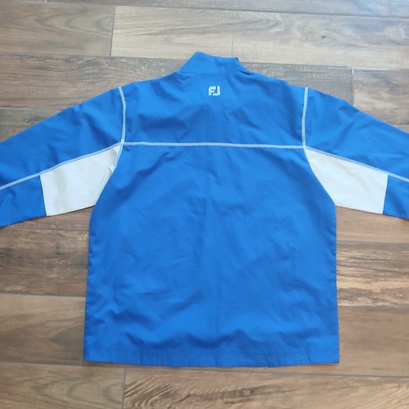 FootJoy Pullover Mens Medium Blue Golf Windbreaker Jacket Outdoors Half Zip - Picture 7 of 9